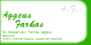 aggeus farkas business card